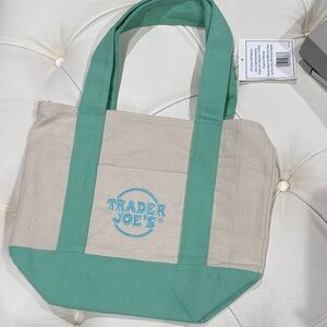 Trader Joe’s Mini Canvas Tote Bag in Mint Green